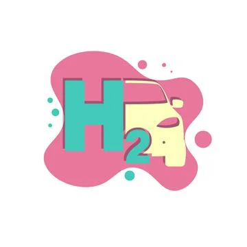 Vector banne concept of hydrogen car fuel. H2 station sign. The hydrogen fuel Illustrazione stock