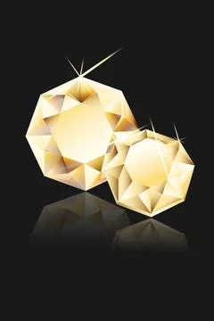 Vector banner with 3d realistic precious round sparkling stones, diamond on Stock Illustration