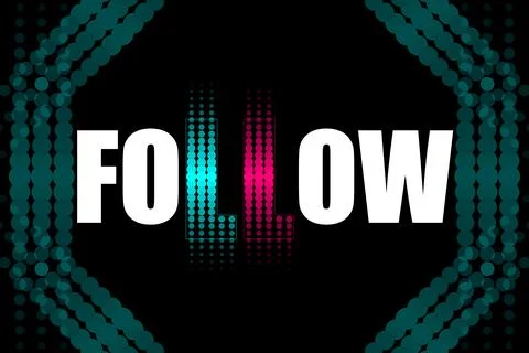 Vector banner on a black background in social media style. Follow イラスト素材