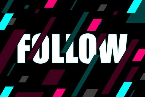 Vector banner on a black background in social media style. Follow イラスト素材