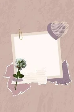 Vector banner collage of old torn paper and flowers. Trendy retro style. Torn Stock Illustration