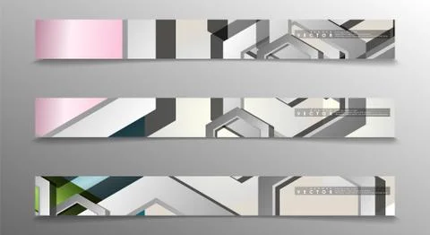 Vector Banner collection for advertisements. abstract background with hexagon Illustrazione stock