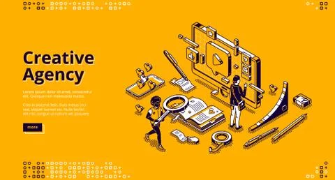 Vector banner for creative agency 스톡 일러스트