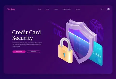 Vector banner of credit card security Illustrazione stock