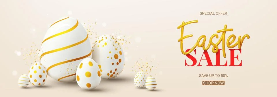Vector banner for Easter sale Stock Illustration