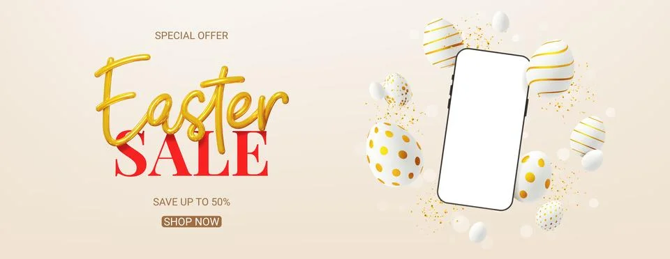 Vector banner for Easter sale Stock Illustration