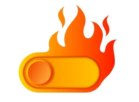 Vector banner with fire for hot price. Vector marketing clip art for hot sa.. 스톡 일러스트