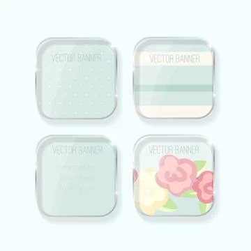 Vector banner with a glass surface.  Eps Stock Illustration