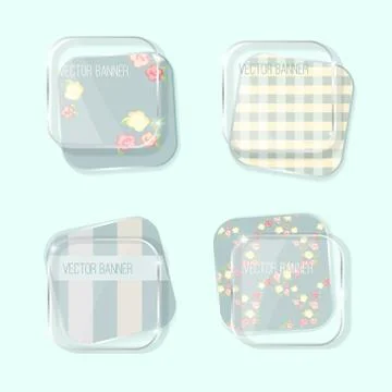 Vector banner with a glass surface.  Eps Stock Illustration