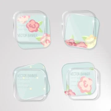 Vector banner with a glass surface.  Eps Stock Illustration