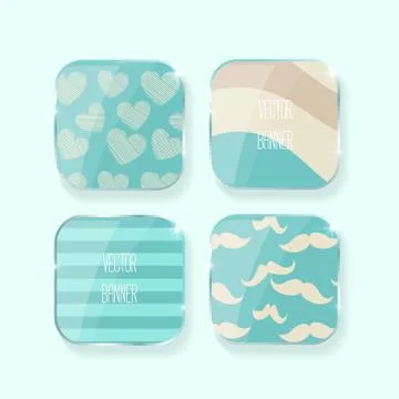 Vector banner with a glass surface. Eps Stock Illustration