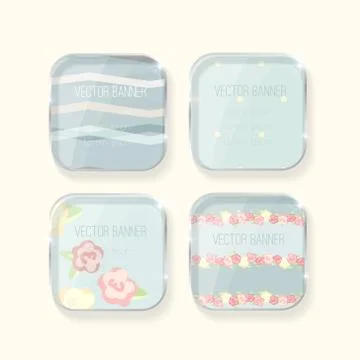 Vector banner with a glass surface.  Eps Stock Illustration