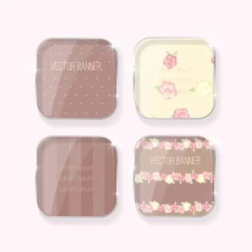 Vector banner with a glass surface.  Eps Stock Illustration