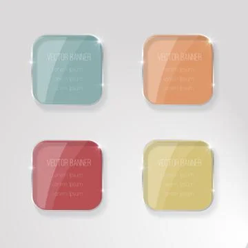 Vector banner with a glass surface for your business titles. Eps Stock Illustration