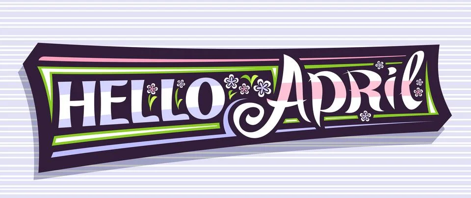 Vector banner Hello April Stock Illustration