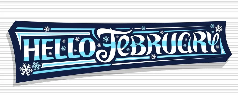 Vector banner Hello February Stock Illustration