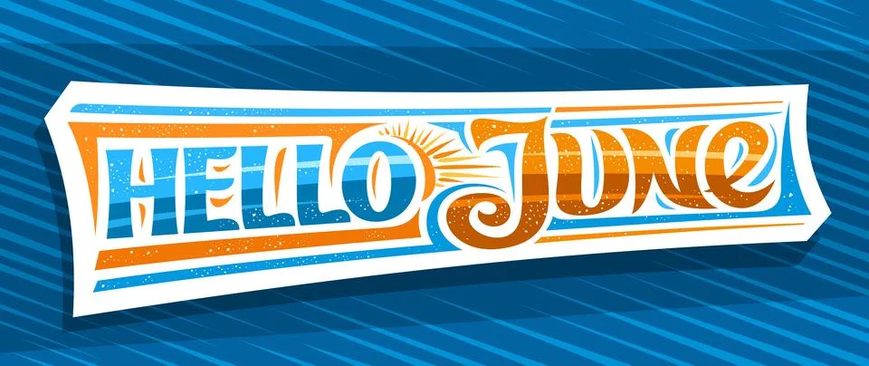 Vector banner Hello June Stock Illustration