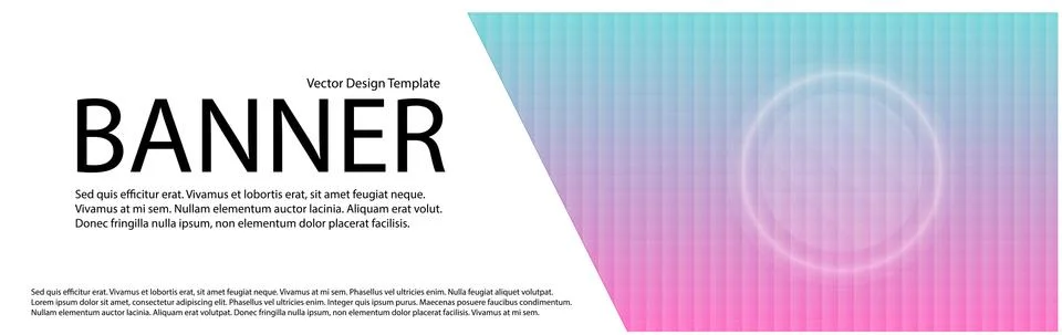 Vector banner with holographic pattern background. Stock Illustration