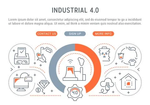 Vector Banner of the Industrial 4.0. Stock Illustration