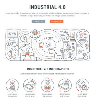 Vector Banner of the Industrial 4.0. Stock Illustration