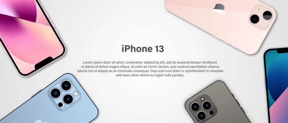 Vector Banner for iPhone 13 Stock Illustration