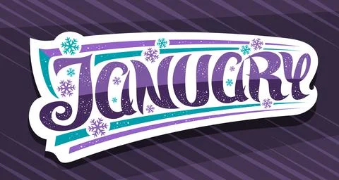 Vector banner for January Stock Illustration
