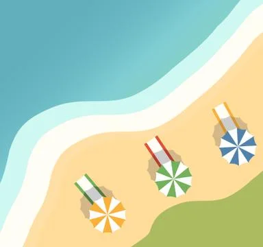 Vector a banner with an landscape beach.op view of the island paradise. Stock Illustration