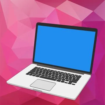 Vector banner with laptop Stock Illustration
