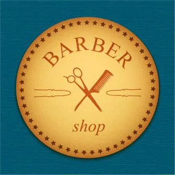 Vector banner. Leather label. barber shop logo. emblem Stock Illustration