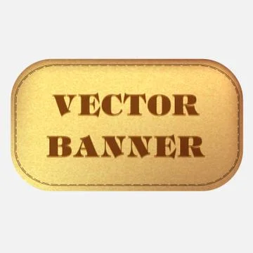 Vector banner. Leather label Stock Illustration