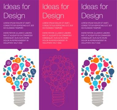 Vector banner with light bulb of idea Stock Illustration