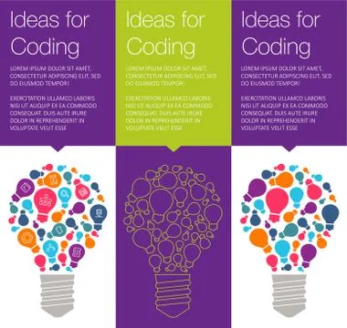 Vector banner with light bulb of idea Stock Illustration