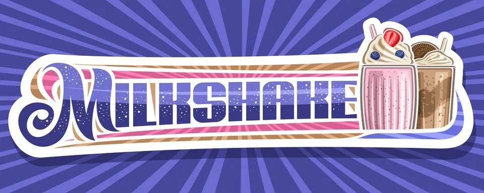 Vector banner for Milkshake Ilustración de archivo