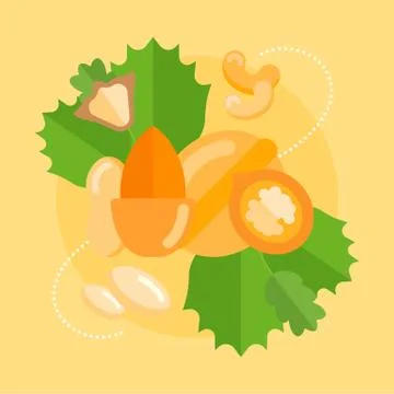 Vector Banner of Nuts. イラスト素材