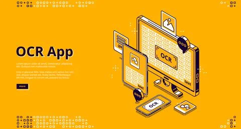 Vector banner of OCR application Stock Illustration