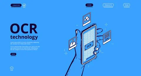Vector banner of OCR technology Stock Illustration