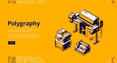 Vector banner of polygraphy business Stock Illustration
