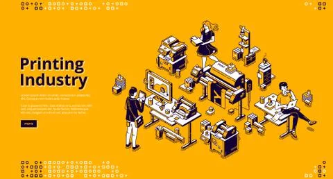 Vector banner of printing industry Ilustración de archivo