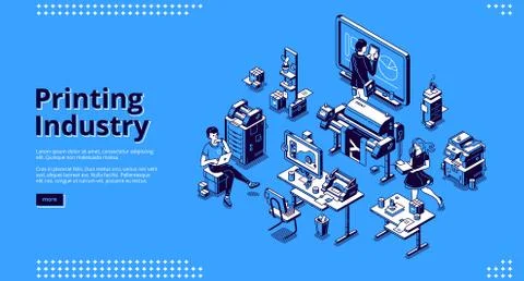 Vector banner of printing industry Ilustración de archivo