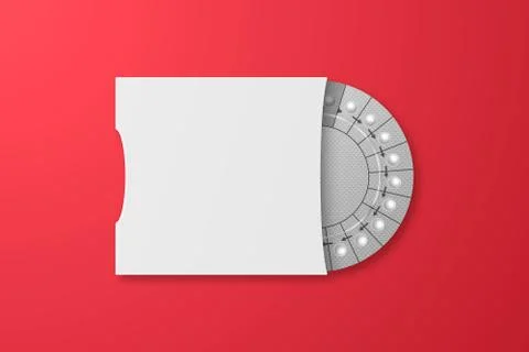 Vector Banner with Realistic Packaging of Birth Control Pills in Blister Closeup Stock Illustration