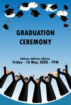 Vector banner ror draduation ceremony. Stock Illustration