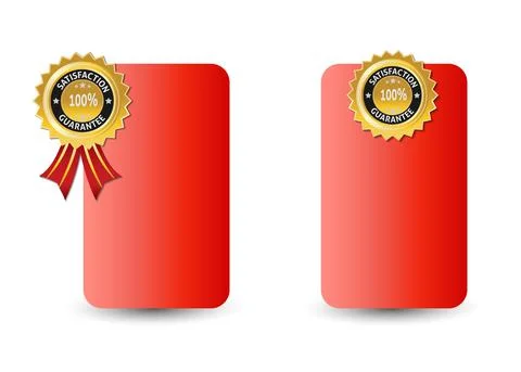 Vector banner with satisfaction badge Stock Illustration