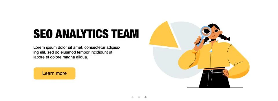 Vector banner of SEO analytics team Stock Illustration