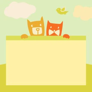 Vector banner with space for text. Pets. Cartoon illustration Stock Illustration