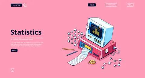 Vector banner of statistics and data analysis Stock Illustration