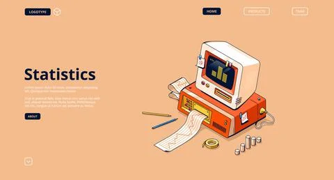 Vector banner of statistics and data analysis Illustrazione stock