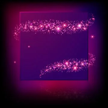 Vector banner surrounded by lights and sparkles Stock Illustration