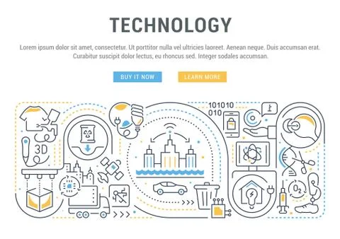 Vector Banner of Technology. Stock Illustration