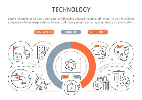 Vector Banner of Technology. Stock Illustration
