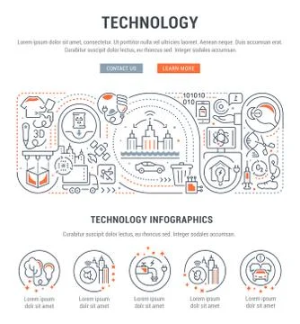 Vector Banner of Technology. Illustrazione stock